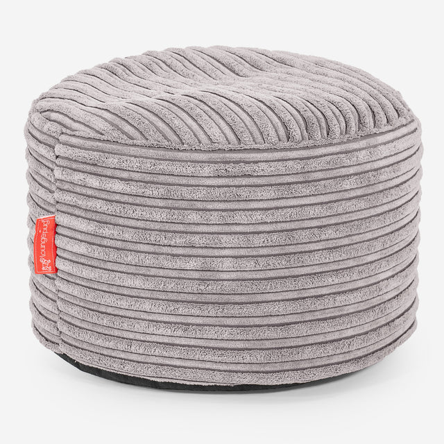 Escabel Redondo - Pana Clásica Aluminio Plata 01