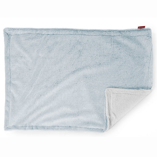 Manta de Sherpa - Piel de Conejo Sintética Azul Empolvado 03