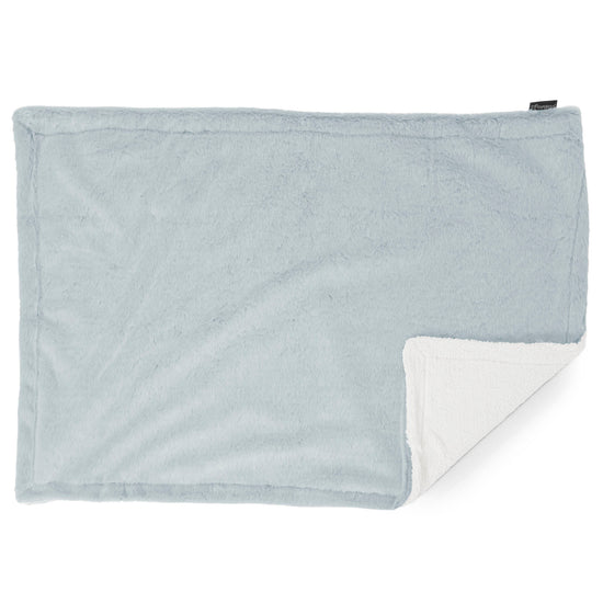 Manta de Sherpa - Piel de Conejo Sintética Azul Empolvado 03