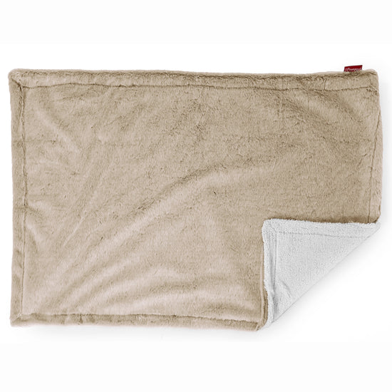 Manta de Sherpa - Piel de Conejo Sintética Marrón Dorado 03