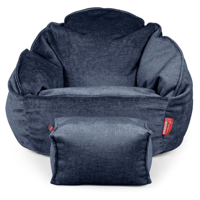 Puf Bubble - Chenille Azul marino 02
