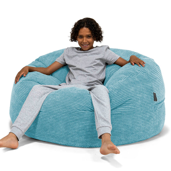 Puf Ultra Cómodo para Niños de 6 a 14 años - Pompón Egeo Azul 01