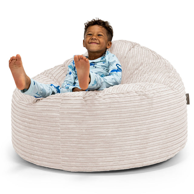 Puf Gigante Snuggle para Niños de 3 a 8 años - Pana Clásica Marfil 01