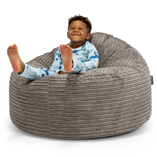 Puf Gigante Snuggle para Niños de 3 a 8 años - Pana Clásica Grafito 01