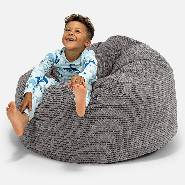 Puf Gigante Snuggle para Niños de 3 a 8 años - Pompón Carbón Gris 01