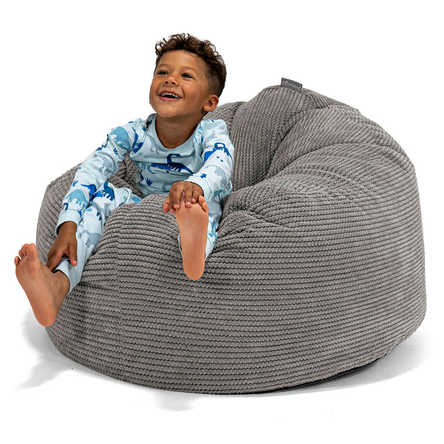 Puf Gigante Snuggle para Niños de 3 a 8 años - Pompón Carbón Gris 01