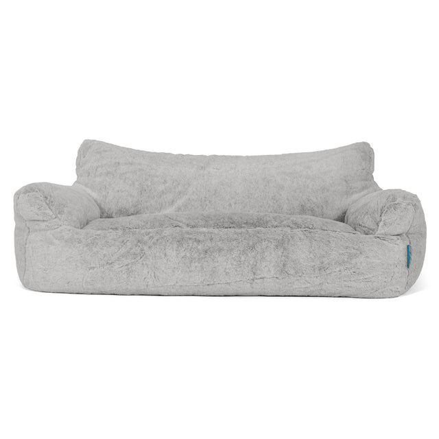 Puf Sofá Infantil Josephine 1-5 años - Piel de Conejo Sintética Gris Claro 01