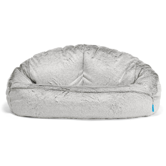 Puf Grande para Niños Bubble - Piel de Conejo Sintética Gris Claro 01