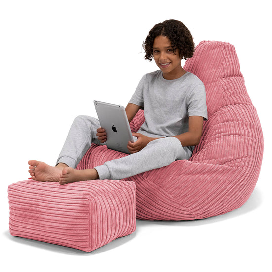 Puf Silla de Juego para Niños de 6 a 14 años - Pana Clásica Coral 01