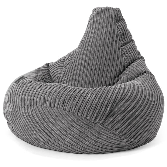Puf Silla de Juego para Niños de 6 a 14 años - Pana Clásica Pizarra Gris 03