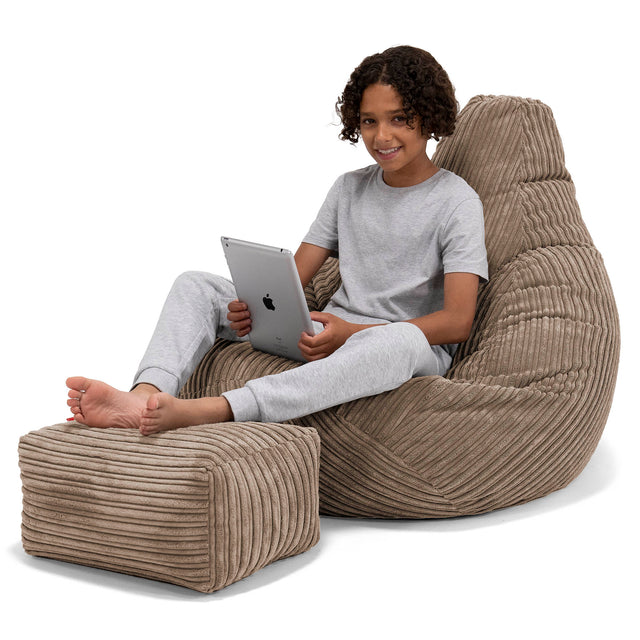 Puf Silla de Juego para Niños de 6 a 14 años - Pana Clásica Moca 01