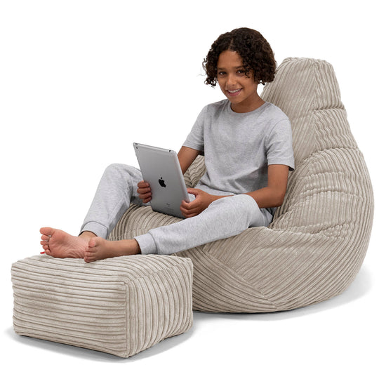 Puf Silla de Juego para Niños de 6 a 14 años - Pana Clásica Visón 01