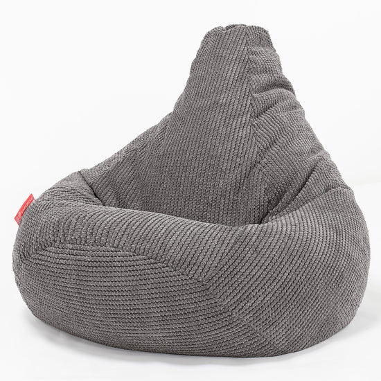 Puf Silla de Juego para Niños de 6 a 14 años - Pompón Carbón Gris 02