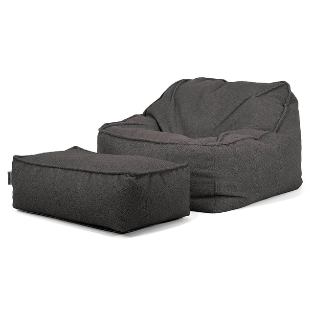 Puf Silla Encorvada - Boucle Grafito_02