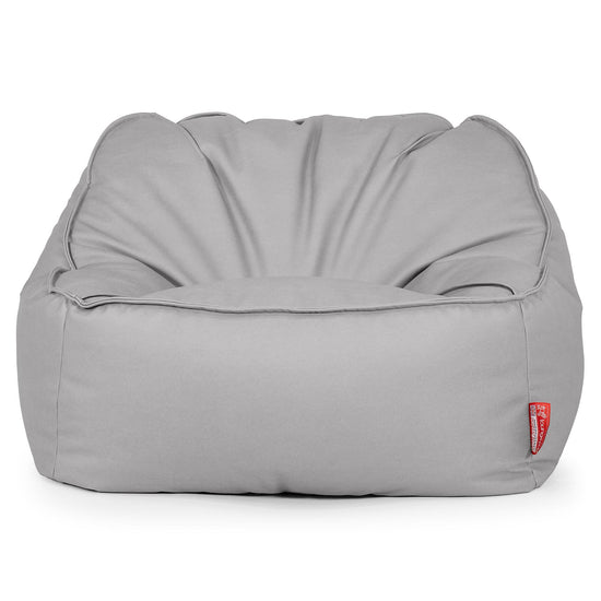 Puf Silla Encorvada - Cuero Vegano Gris 01