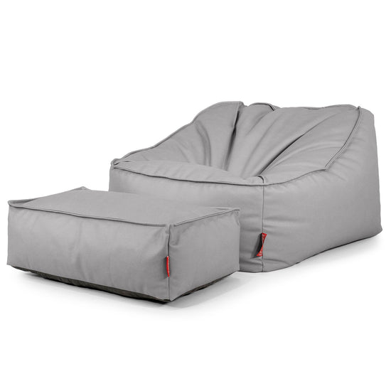 Puf Silla Encorvada - Cuero Vegano Gris 02