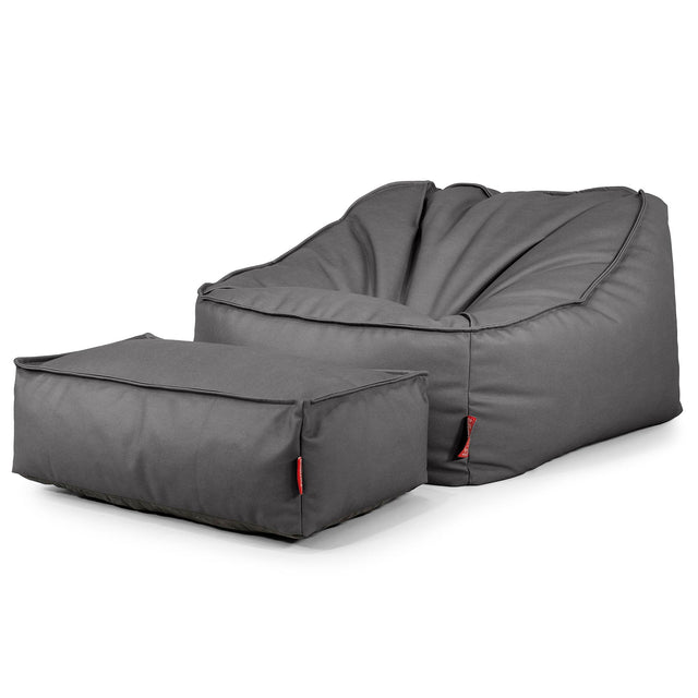 Puf Silla Encorvada - Cuero Vegano Gris 02