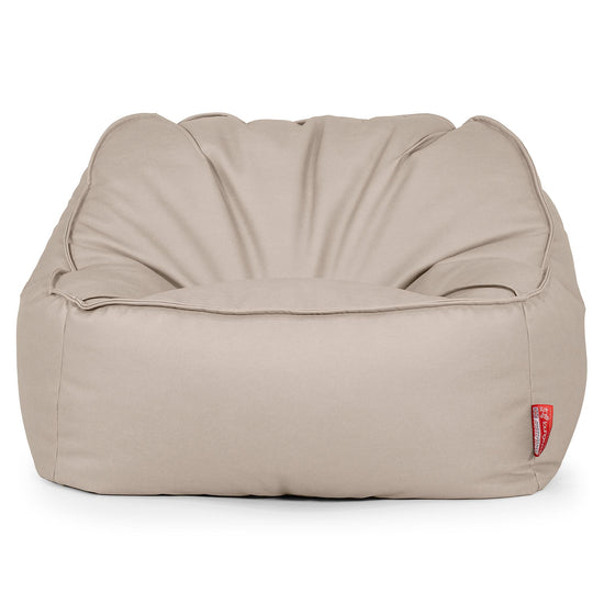 Puf Silla Encorvada - Cuero Vegano Marfil 01
