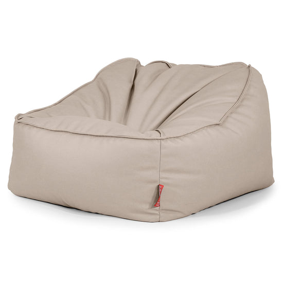 Puf Silla Encorvada - Cuero Vegano Marfil 03