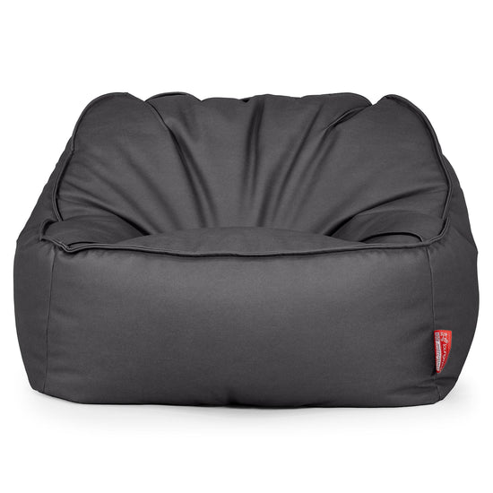 Puf Silla Encorvada - Cuero Vegano Negro 01