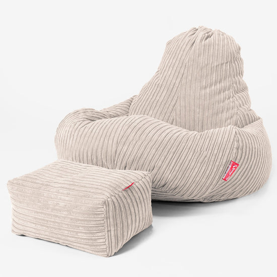 Puf Ultra Lux - Pana Clásica Marfil 02