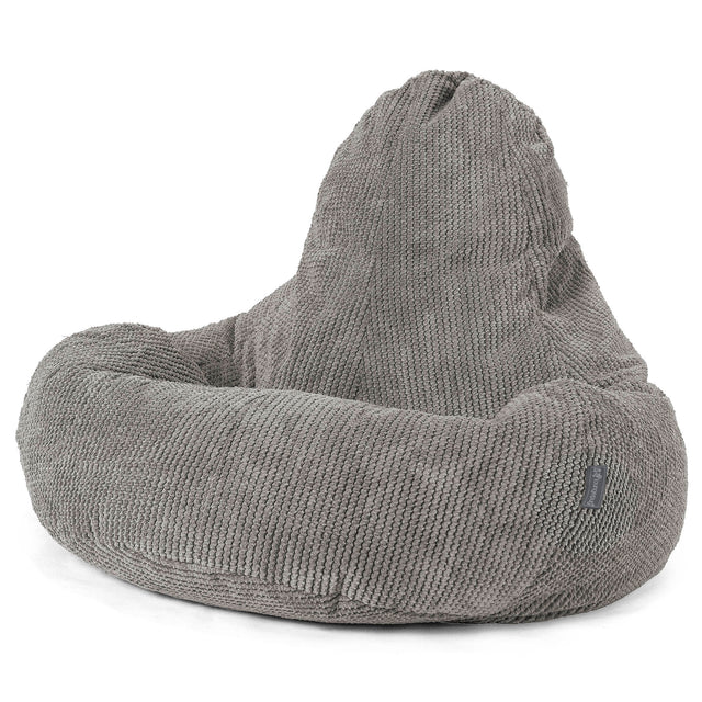 Puf Ultra Lux - Pompón Carbón Gris 01