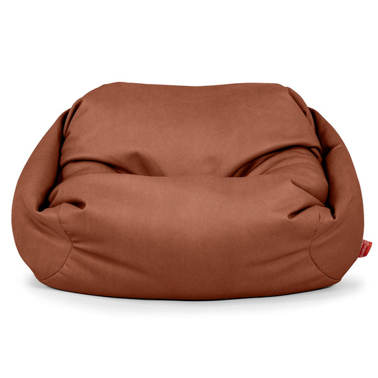 Puf Silla Sabina - Cuero Vegano Castaño 02