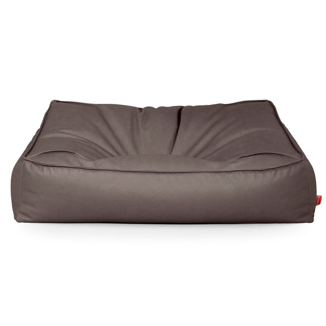 Puf Sillón Encorvado - Cuero Vegano Chocolate 01
