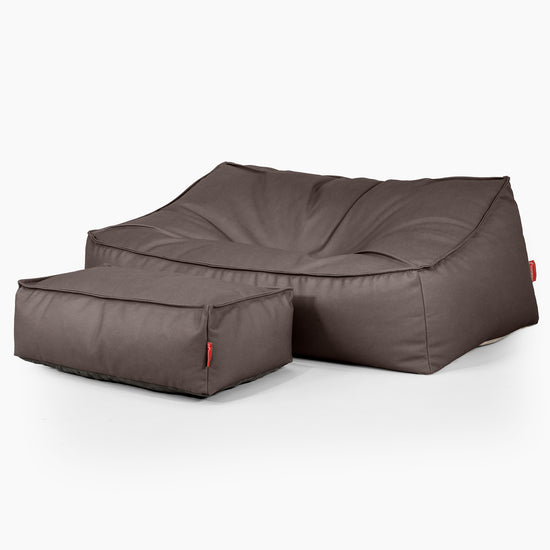 Puf Sillón Encorvado - Cuero Vegano Chocolate 02