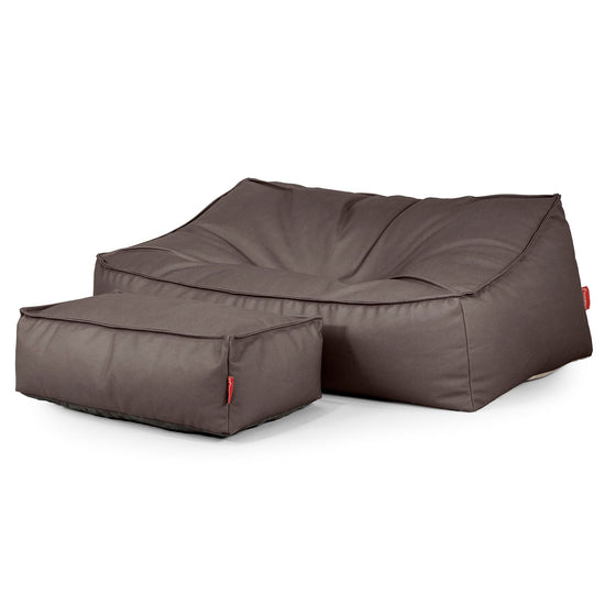 Puf Sillón Encorvado - Cuero Vegano Chocolate 02