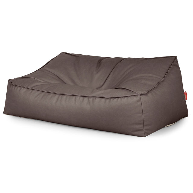Puf Sillón Encorvado - Cuero Vegano Chocolate 03