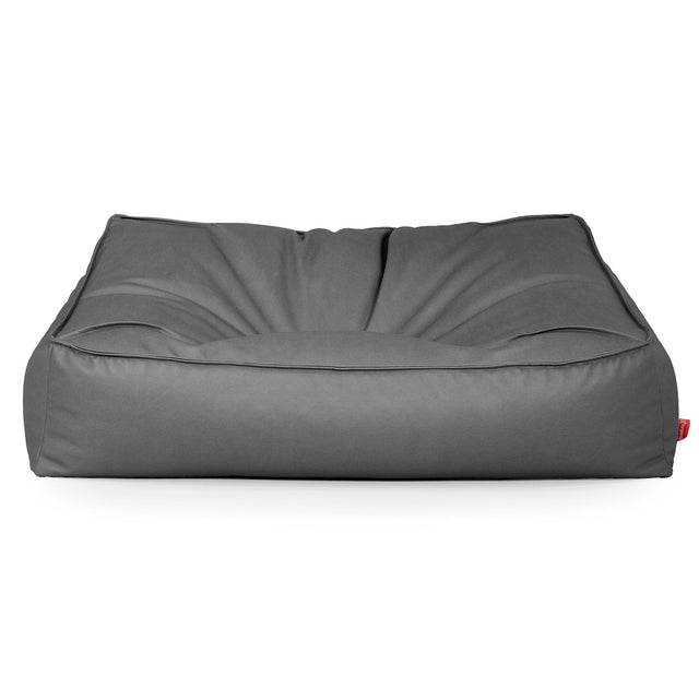 Puf Sillón Encorvado - Cuero Vegano Gris 01