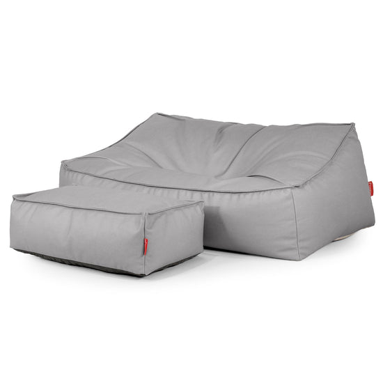 Puf Sillón Encorvado - Cuero Vegano Gris 02
