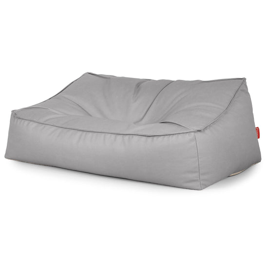 Puf Sillón Encorvado - Cuero Vegano Gris 03