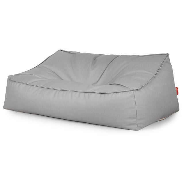 Puf Sillón Encorvado - Cuero Vegano Gris 03
