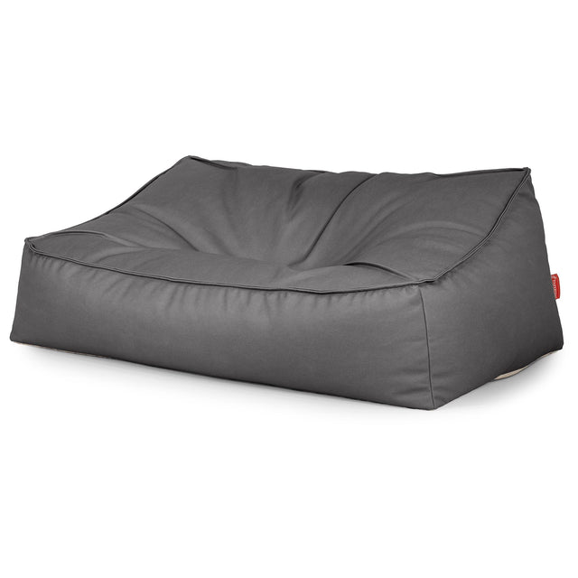 Puf Sillón Encorvado - Cuero Vegano Gris 03