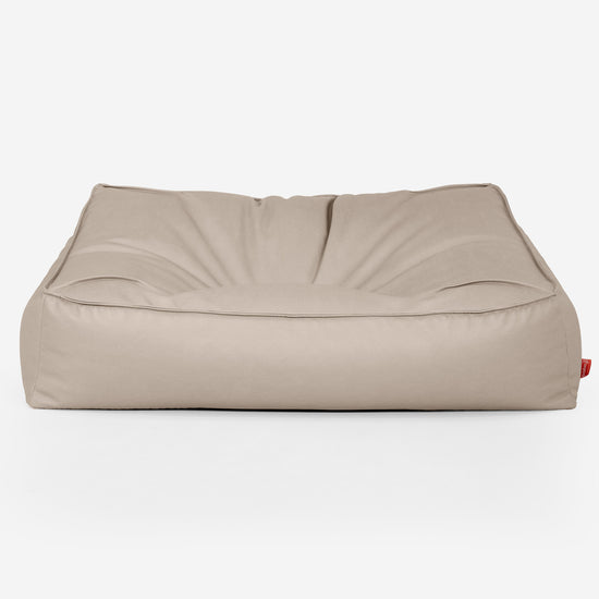 Puf Sillón Encorvado - Cuero Vegano Marfil 01