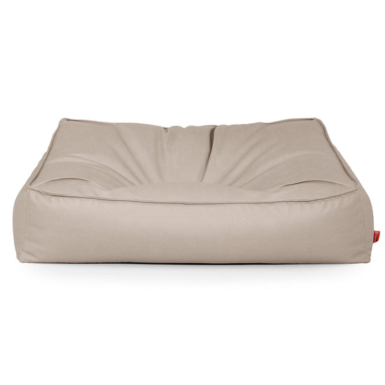 Puf Sillón Encorvado - Cuero Vegano Marfil 01