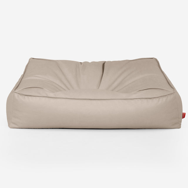 Puf Sillón Encorvado - Cuero Vegano Marfil 01