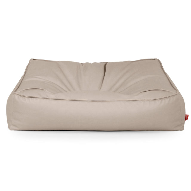 Puf Sillón Encorvado - Cuero Vegano Marfil 01
