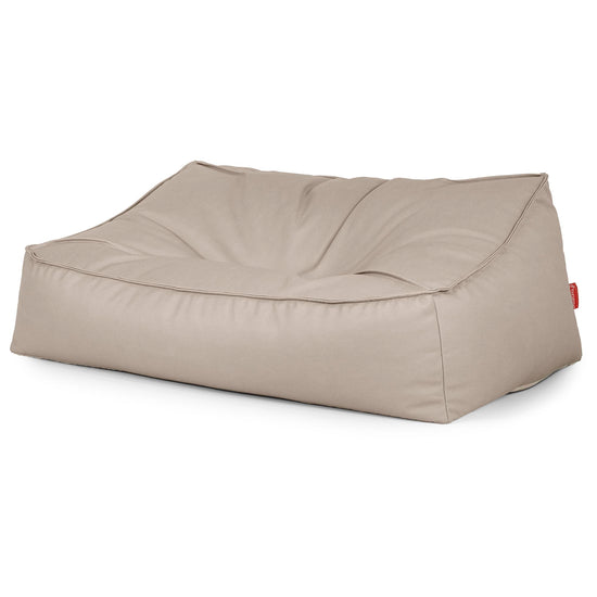 Puf Sillón Encorvado - Cuero Vegano Marfil 03