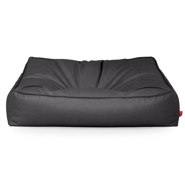 Puf Sillón Encorvado - Cuero Vegano Negro 01