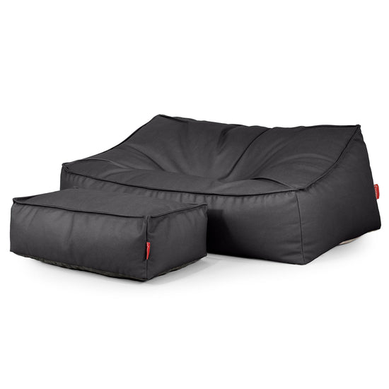 Puf Sillón Encorvado - Cuero Vegano Negro 02