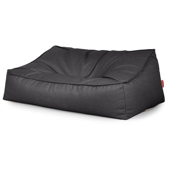 Puf Sillón Encorvado - Cuero Vegano Negro 03