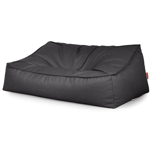 Puf Sillón Encorvado - Cuero Vegano Negro 03