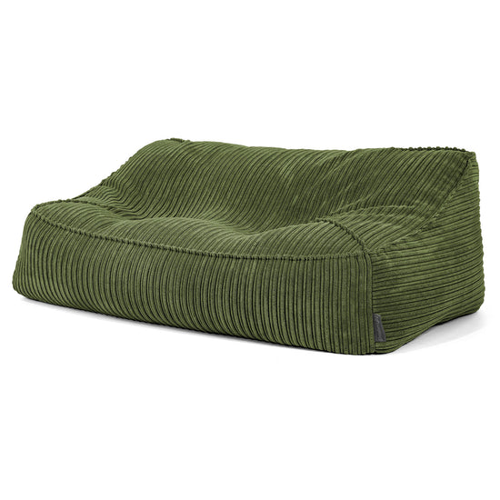 Puf Sillón Encorvado - Pana Clásica Bosque Verde 02