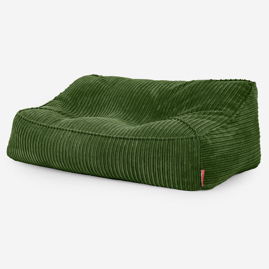 Puf Sillón Encorvado - Pana Clásica Bosque Verde 03