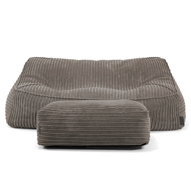 Puf Sillón Encorvado - Pana Clásica Grafito 01