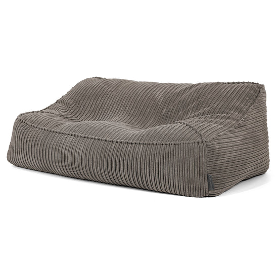 Puf Sillón Encorvado - Pana Clásica Grafito 02