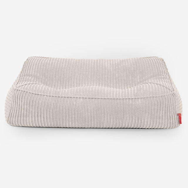 Puf Sillón Encorvado - Pana Clásica Marfil 01